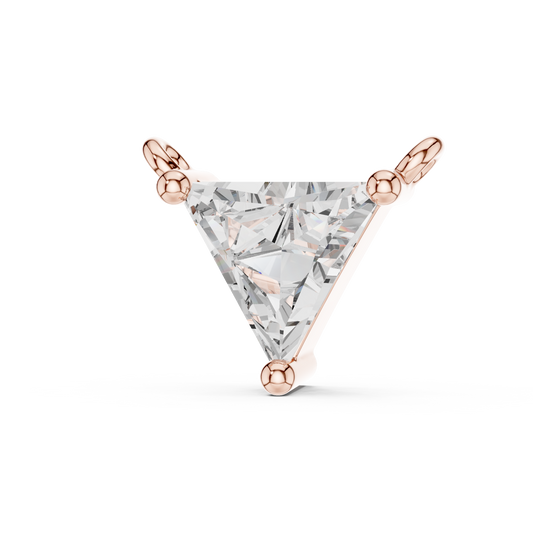 Trillion Cut Solitaire Pendant with Center Moissanite Diamond - View 2