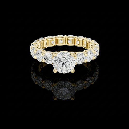 Solitaire Round Brilliant Lab Diamond Eternity Engagement Ring
