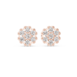 Floral Cluster Lab Diamond Stud Earrings Featuring Round Brilliant Stones - View 2