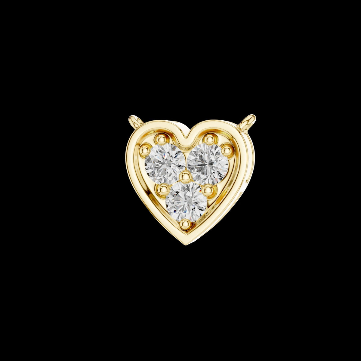 Heart Shape Pendant with Round Three Stone Cluster Lab Grown Diamond