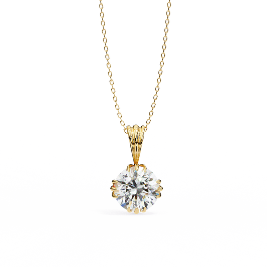 Circular Silhouette Charm Pendant Center Round Moissanite Diamond - View 2