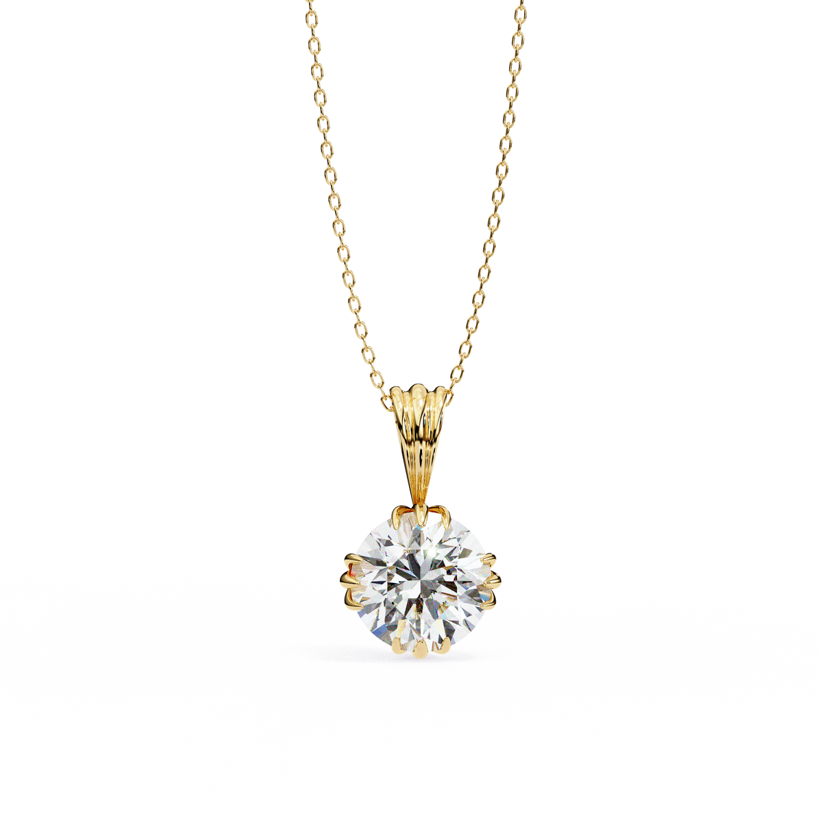 Circular Silhouette Charm Pendant Center Round Lab Grown Diamond - View 2