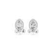 Minimal Marquise Bezel Lab Diamond Stud Earrings with Elongated Navette Silhouette - View 3