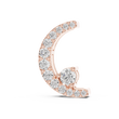 Crescent Moon Pendant with Pave Round Lab Grown Diamond - View 2