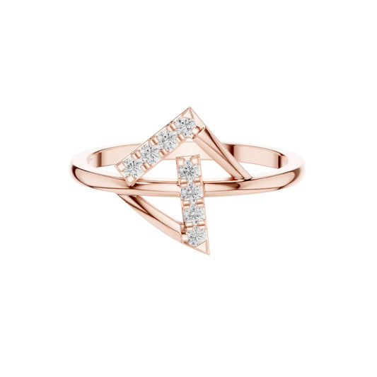Geometric Princess Cut Lab Diamond Promise Ring - View 2